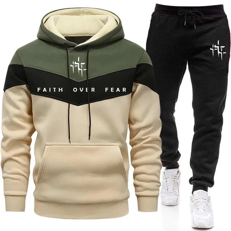 Winter Clothing Men - Conjunto Deportivo para Hombre Faith Over