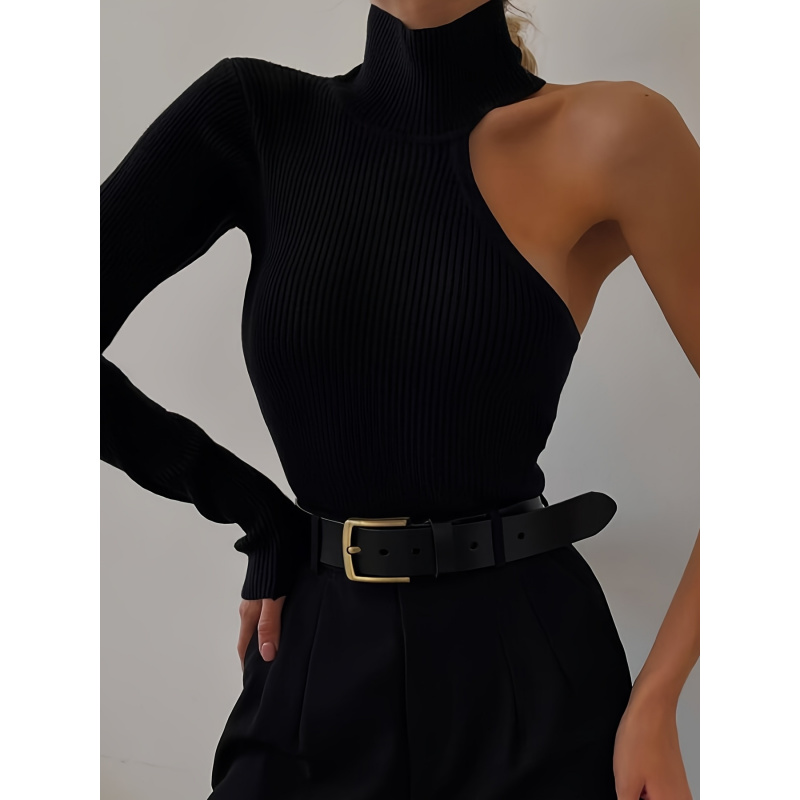 Winter Clothing For Women - Body de punto acanalado asimétrico de