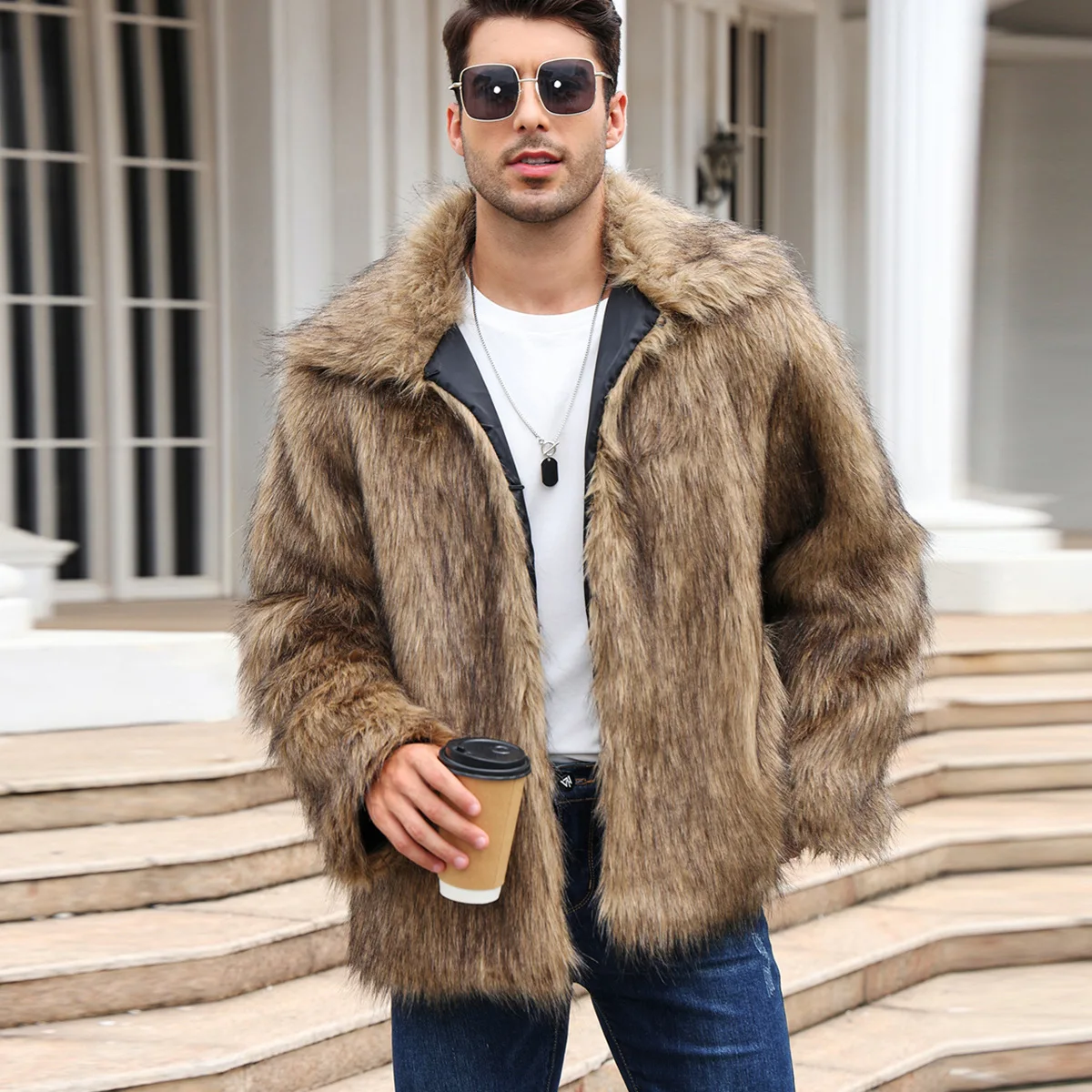 Winter Clothing Uae - Chaqueta de piel de zorro sintética