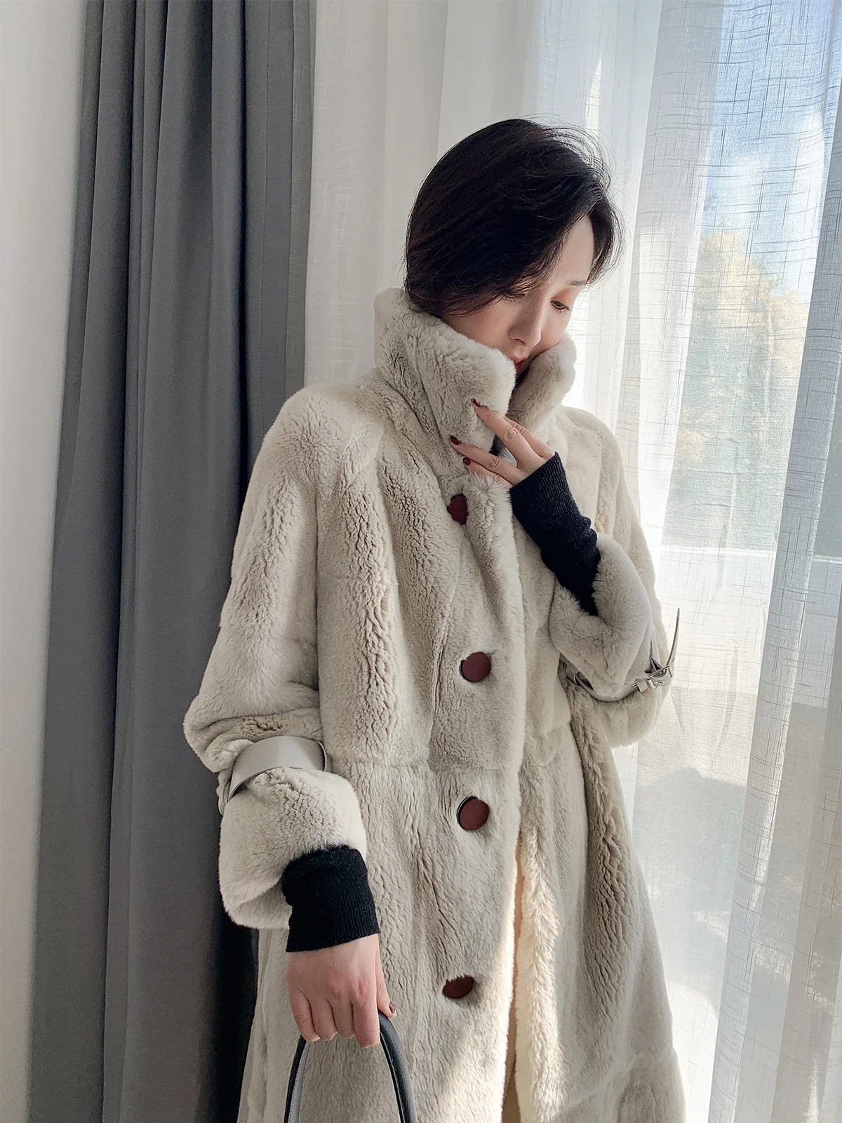 Chaqueta femenina de piel de c - Quality Winter Clothing Jacket reseña y precio