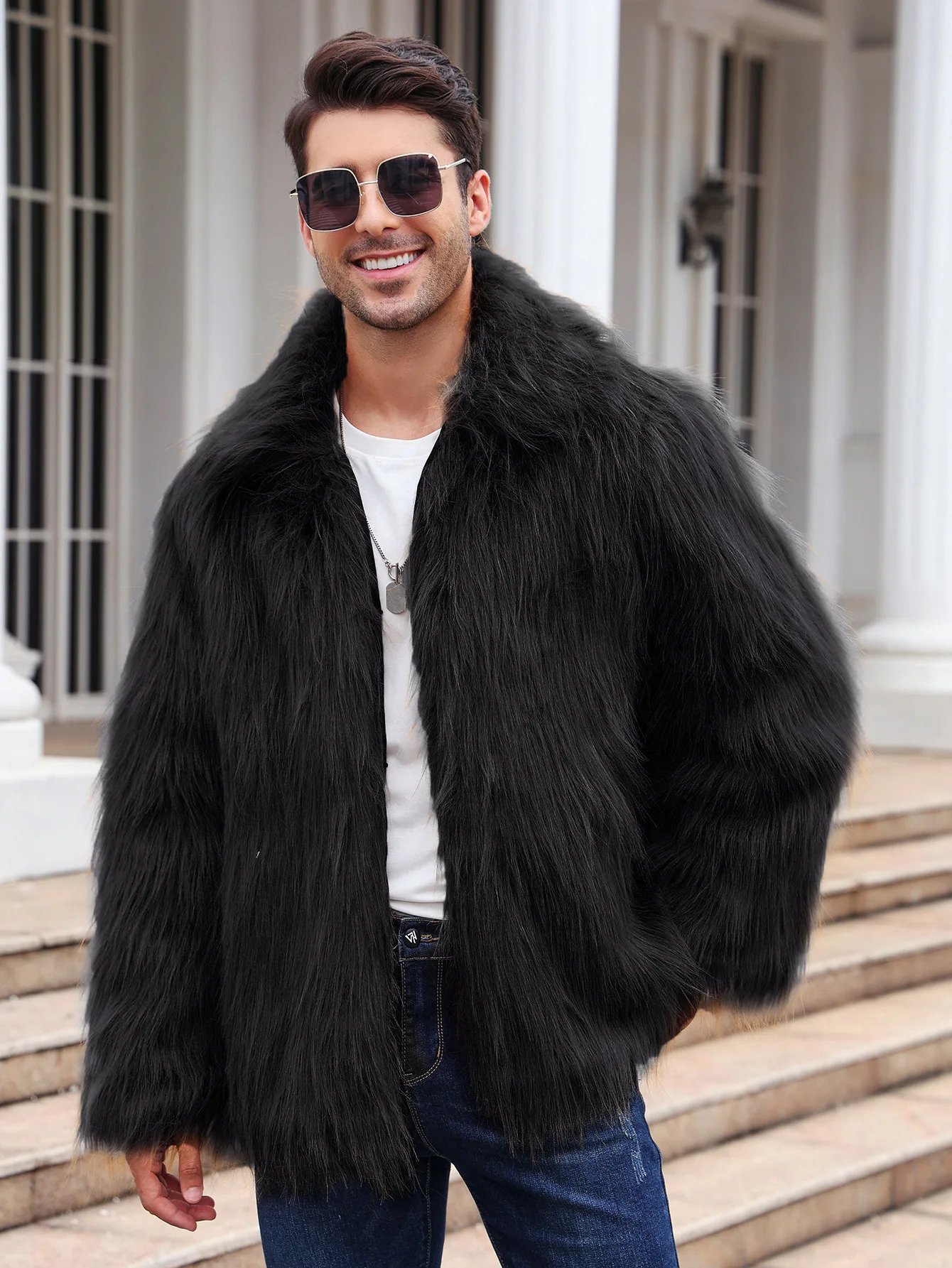 Chaqueta de piel de zorro sint - Winter Clothing Uae reseña y precio