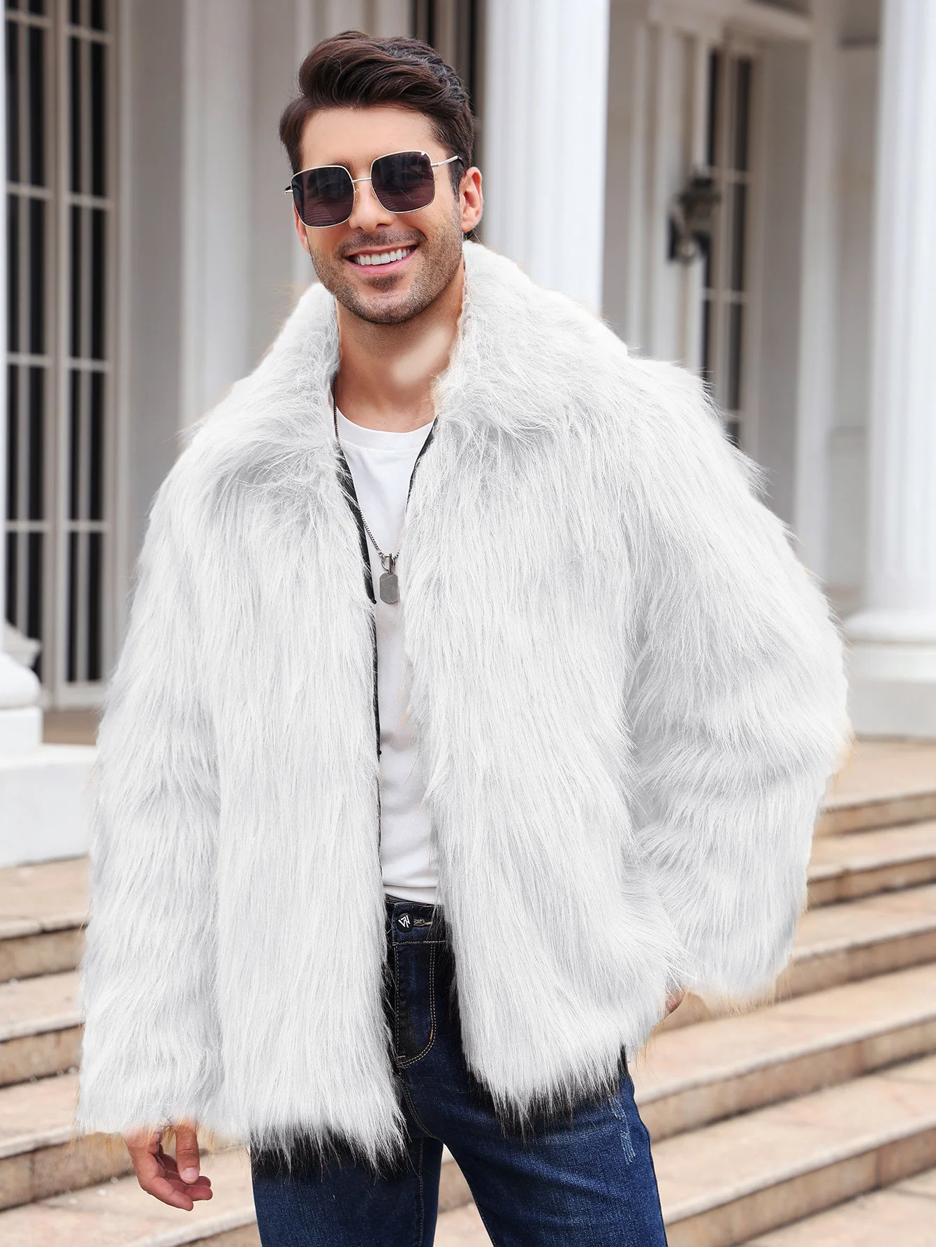 Chaqueta de piel de zorro sint - Winter Clothing Uae reseña y precio