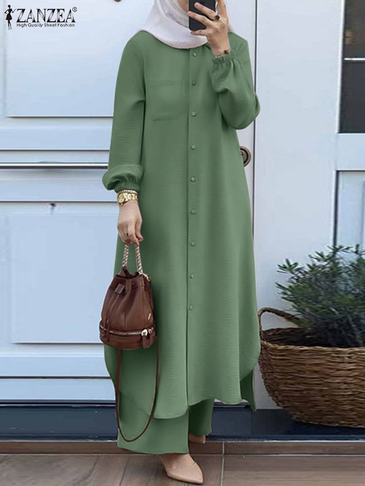 ZANZEA-conjunto musulmán de ma - Winter Clothing Dubai reseña y precio